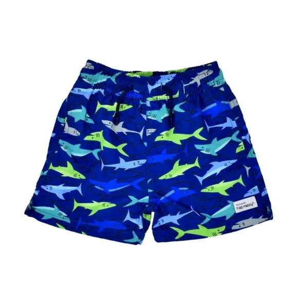 Kids UPF50+ Boys Wesley Swim Trunks with Mesh Liner - Color Sharks - Picture 1 of 1